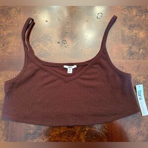 BAR iii Ribbed Knit Cropped Tank Top